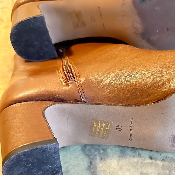 Fabianelli BROWN LEATHER POINTED TOE BOOTIES WOMEN’S 8 & 40 - Picture 7 of 8